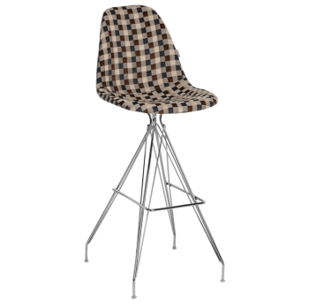 Стул барный Tilia Eos-X сиденье с тканью, ножки металлические хромированные ARTNUVO 46904 - V5