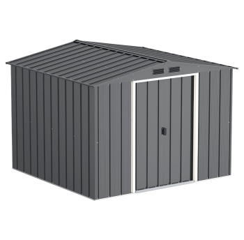 Сарай металевий ECO 262x241x191 см сірий з білим