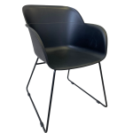 Крісло Tilia Shell-UP чорне, ніжки металеві чорні