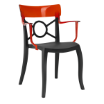 Кресло Papatya Opera-K сиденье черное, верх прозрачно-красный