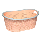 Кошик для білизни овальний під ротанг 25 л помаранчевий Кошик для білизни овальний під ротанг 25 л помаранчевий