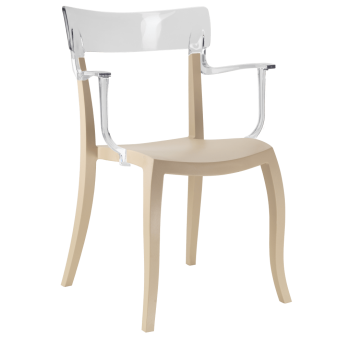 Крісло Papatya Hera-K пісочно-бежеве сидіння, верх прозоро-чистий