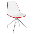 Стілець Tilia Eos-X ніжки металеві хромовані червоний - біла слонова кістка