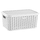 Кошик під ротанг з кришкою 5 л білий