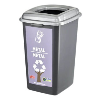 Бак для сортировки мусора 50 л Planet "Метал" антрацитовый-серый