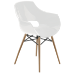 Кресло Papatya Opal-Wox белое, рама натуральный бук