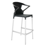 Барное кресло Papatya Ego-K черное сиденье, верх черный