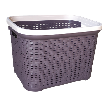 Корзина для белья под ротанг 35 л фиолетовая