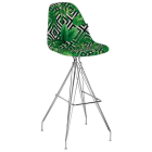 Стул барный Tilia Eos-X сиденье с тканью, ножки металлические хромированные VOKATO