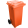Бак для мусора на колесах с ручкой 120 л оранжевый