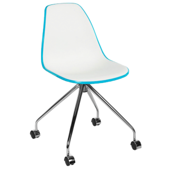 Стул Tilia Eos-O ножки металлические бирюзовый - белая слоновая кость