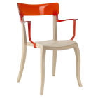 Крісло Papatya Hera-K пісочно-бежеве сидіння, верх прозоро-червоний