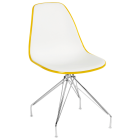 Стілець Tilia Eos-X ніжки металеві хромовані жовтий - біла слонова кістка