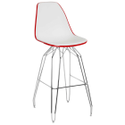 Стілець барний Tilia Eos-M ніжки металеві хромовані червоний - біла слонова кістка
