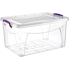 Контейнер на защелках прямоугольный глубокий 28 л прозрачный