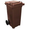 Бак для мусора на колесах с ручкой 120 л темно-коричневый