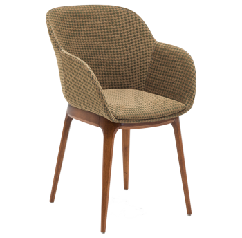 Крісло Tilia Shell-W Pad ніжки букові, сидіння з тканиною PIED DE POULE 03