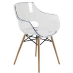 Кресло Papatya Opal-Wox прозрачно-чистое, рама натуральный бук