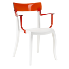 Кресло Papatya Hera-K белое сиденье, верх прозрачно-красный