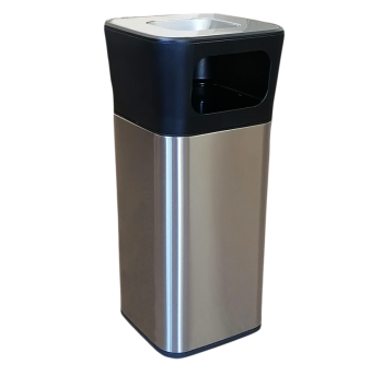 Урна з попільничкою JAH 25 л квадратна срібний металік