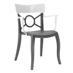 Кресло Papatya Opera-K сиденье антрацит, верх белый