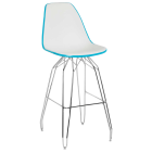 Стул барный Tilia Eos-M ножки металлические хромированные бирюзовый - белая слоновая кость