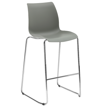Стілець барний Tilia Laser ніжки хромовані сірий цемент