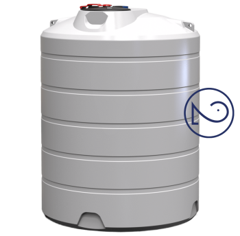 Ємність 3000 л дві горловини вертикальна біла