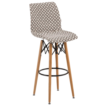 Стілець барний Tilia Laser-V ніжки букові, сидіння з тканиною ARTCLASS 802