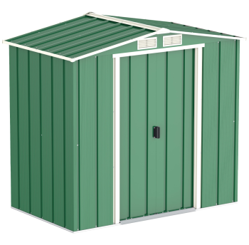 Сарай металевий ECO 202x122x181 см зелений з білим