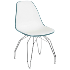 Стілець Tilia Eos-M ніжки металеві хромовані зелена нафта - біла слонова кістка