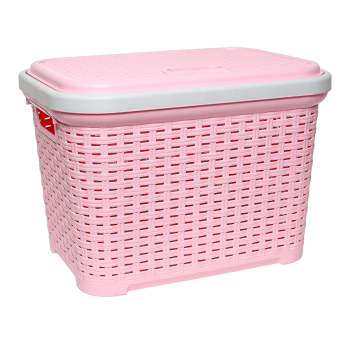 Кошик для білизни під ротанг 20 л рожевий