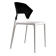 Стул Papatya Ego-S белое сиденье, верх черный