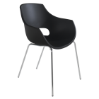 Крісло Papatya Opal матове чорне, база хром
