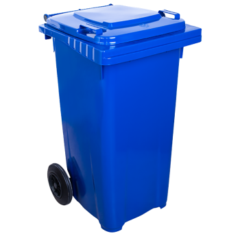 Бак для мусора на колесах с ручкой 120 л синий