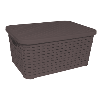 Кошик під ротанг з кришкою 18 л коричневий