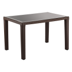 Стіл Tilia Antares 80x120 см стільниця зі скла, ніжки пластикові кавовий