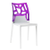 Стілець Papatya Ego-Rock біле сидіння, верх прозоро-пурпурний