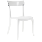 Стул Papatya Hera-S белое сиденье, верх прозрачно-чистый