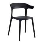 Кресло Papatya Luna-Stripe черное сиденье, верх черный