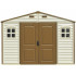 Сарай пластиковий Woodside 325x247x231 см слонова кістка, коричневий дах