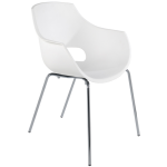 Кресло Papatya Opal-ML PRO белый, ножки хром