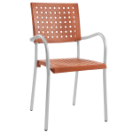 Кресло Papatya Karea оранжевое, база алюминий