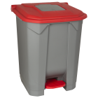Бак для мусора с педалью Planet 50 л серо-красный
