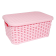 Корзина под ротанг с крышкой 5 л розовая