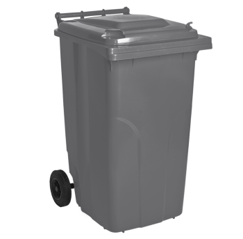 Бак для мусора на колесах с ручкой 240 л серый