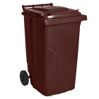 Бак для мусора на колесах с ручкой 240 л темно-коричневый
