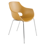 Кресло Papatya Opal матовое желтое, база хром