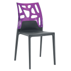 Стілець Papatya Ego-Rock антрацит сидіння, верх прозоро-пурпурний