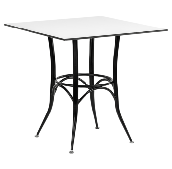 Стіл Tilia Capri 90x90 см біла стільниця, ніжки чорні